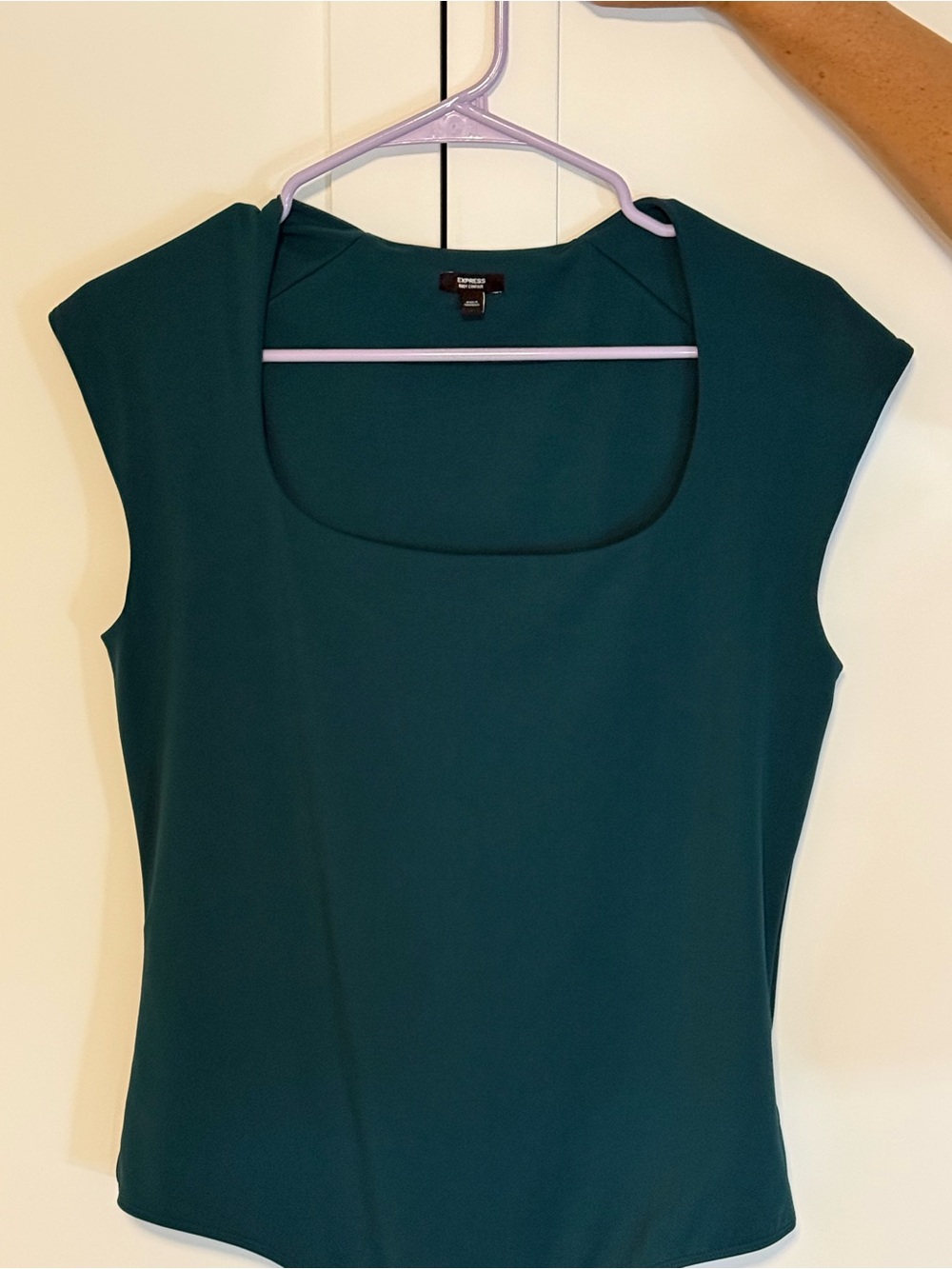 Express Teal Scoop Neck Cap Sleeve Tank Top